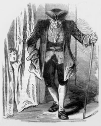 De zandman, Coppelius, illustratie bij een kort verhaal van E. T. A. Hoffmann uit de Nachtstukken, 1817, gravure